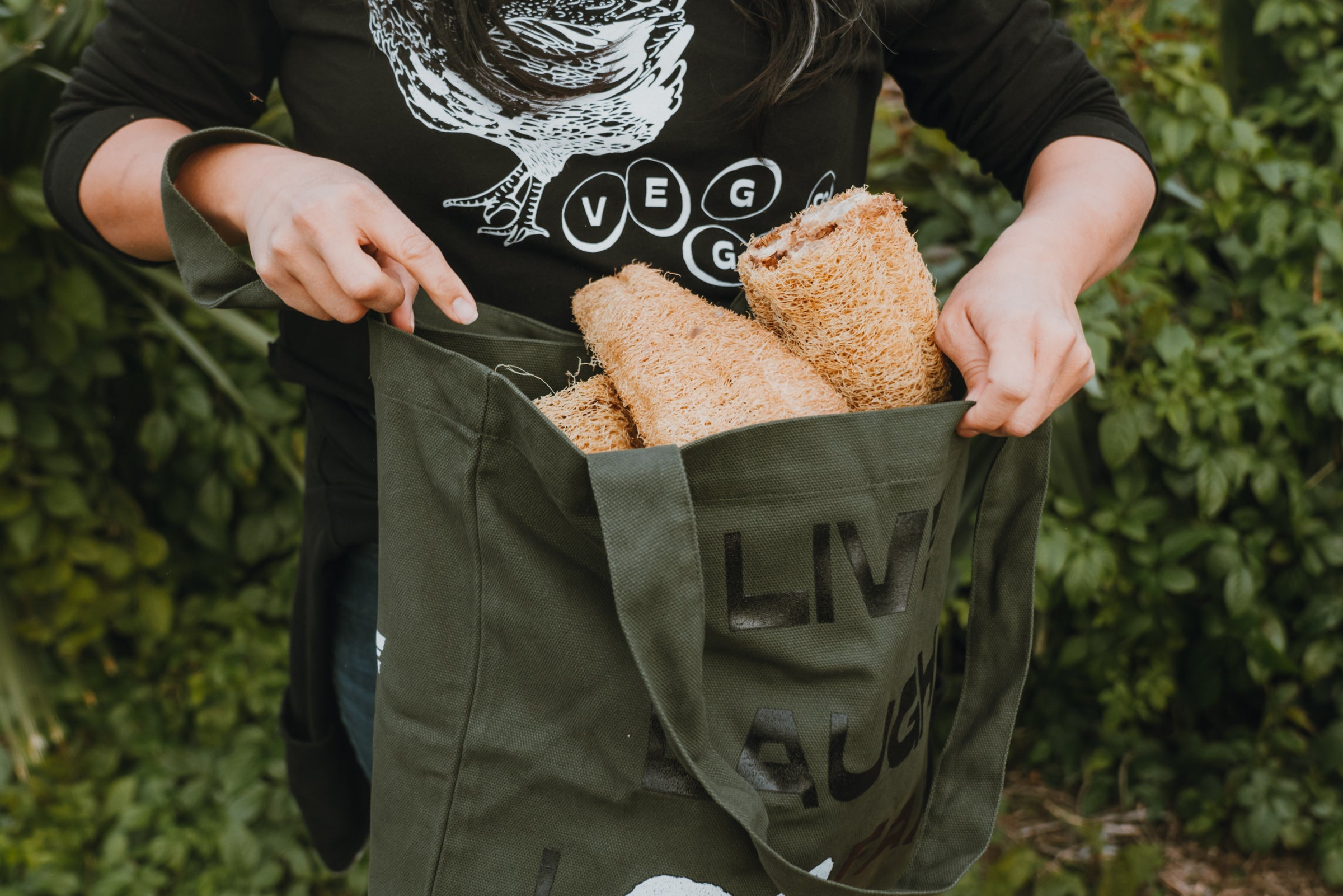 Live Laugh Loofah Tote Bag | VEGGI Farmers Cooperative